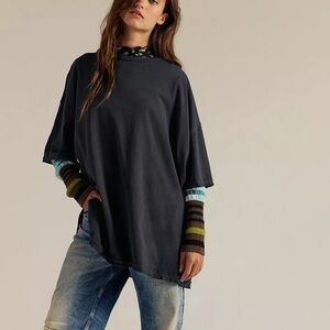 Free People We The Free Perfect Oversized Tee in Black